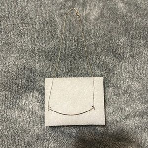 Tiffany and Co. large smile pendant silver necklace